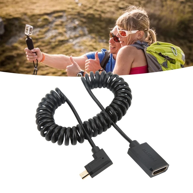 1.8m Coiled Cable Micro HD Multimedia Interface to Female HD