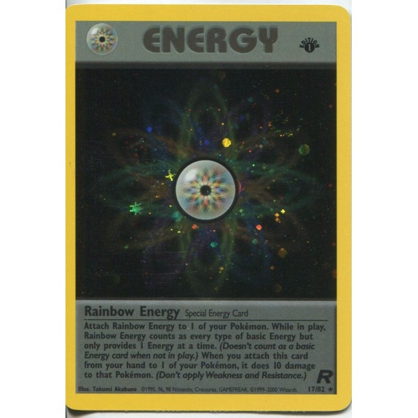 Pokemon Team Rocket 1st Edition Holofoil Card #17/82 Rainbow Energy
