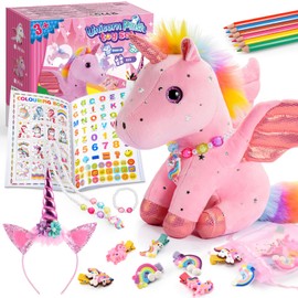 EUCOCO 3 4 5 Year Old Girl Gifts, Unicorn Gifts for Girls Toys Age 3 4 5 Unicorn Toys for 3 4 5 6 7 8 Year Old Girls Unicorn Plush Toys Set for Kids Toys Age 3-8 Easter for Girl