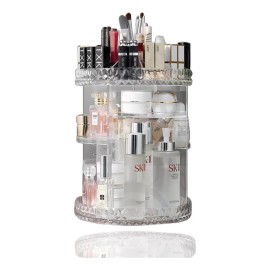 Xiird Organizador Acrílico Giratorio Para Maquillaje A 360° Color Transparente