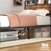 Furnulem Bed Frame Twin Size with LED Lights & Charging