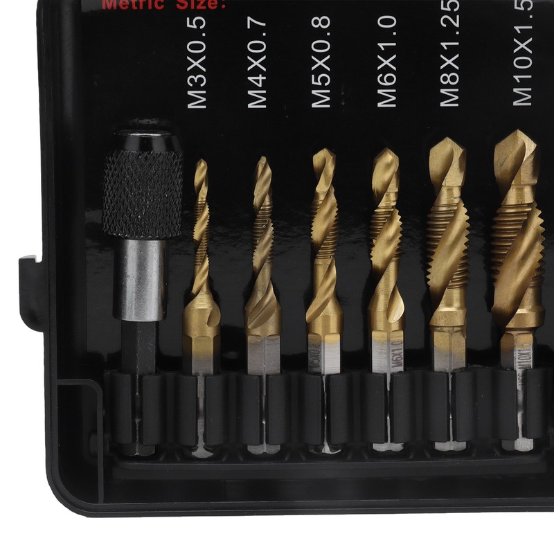 Combined Tap Drill Bit Set HSS Metric Ti Plated System