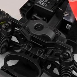 BRKRC 2pcs Aluminum Alloy Front Rear Damper Plate Shock Tower for Arrma 1/18 Granite Grom 1/14 Mojave Grom Mega 380 1/16 Mojave Grom Upgrade Parts(Black)