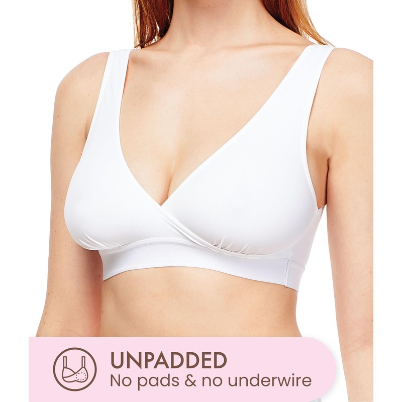 Carole Martin Crossover Slip-On Comfort Bra White 44