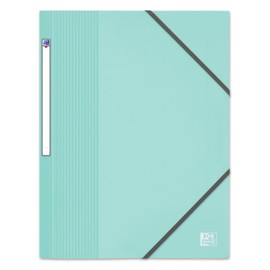 OXFORD School Life 3 Pocket A4 File Folder with Elasticated Polypropylene Cover Pastel (Pack of 3)