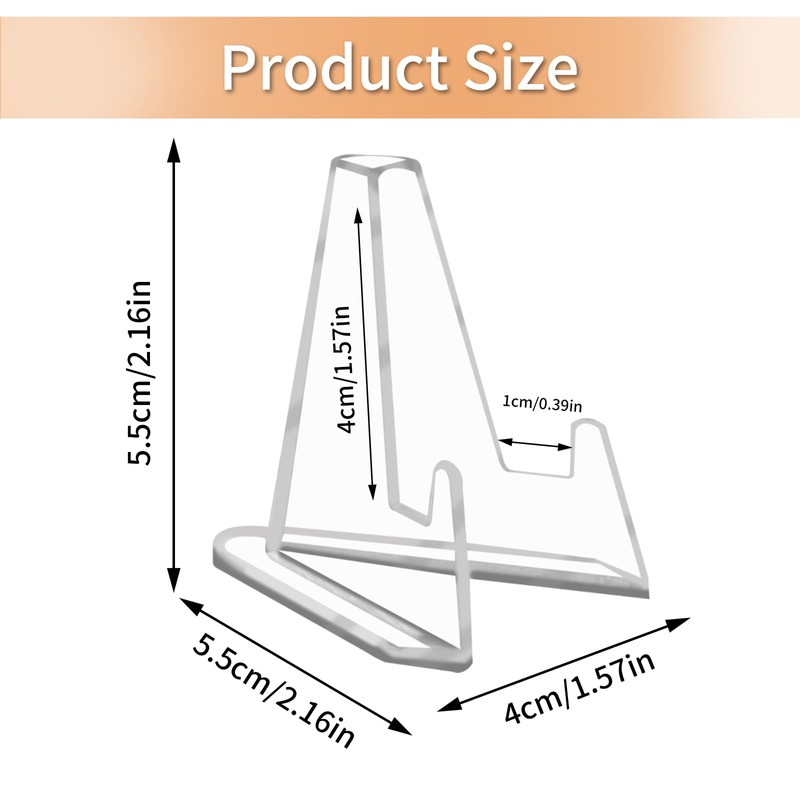 Yoanxong 40 Pack Card Display Stands, 2.16 Inches Acrylic Display