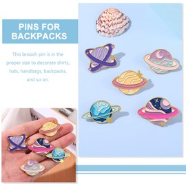 EXCEART Kawaii Enamel Pins 5pcs Space Planet Enamel Pin Set Universe Planet Brooches Set Lapel Pin for Backpacks Astronaut Brooch Pin