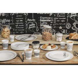 Bormioli Rocco White Moon 8.75" Soup Plate, Sfere Design, Set of 24