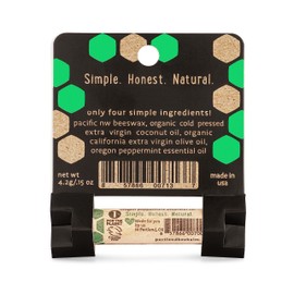 Portland Bee Balm All Natural Handmade Beeswax Based Lip Balm, Oregon Mint 1 Count