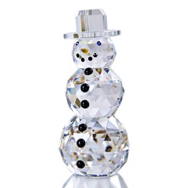 Crystal Snowman Figurines Collectibles with Hat,, Table Decor Paperweight