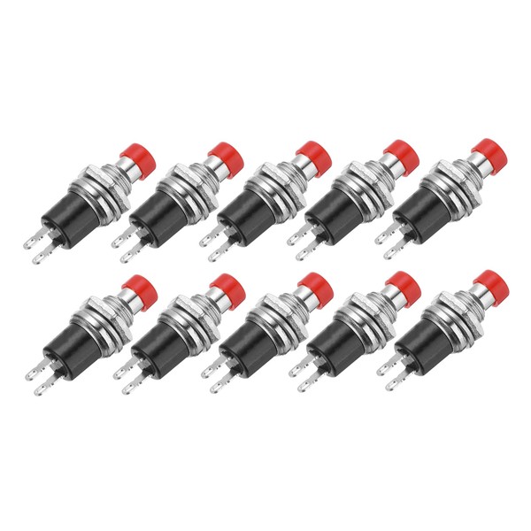 sourcing map 10 Pcs 1A 250V AC 7mm Mini Momentary