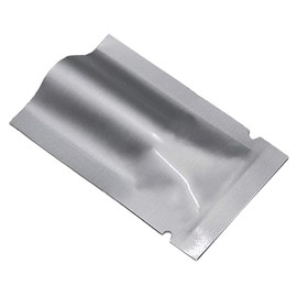 WACCOMT Pack Pack of 100 Silver Mylar Bags, Pure Aluminium Foil, Flat Food Storage Bag, Open Top, Heat Seal, Vacuum Bags for Coffee Beans with Tear Notch, 10 x 15 cm (3.94 x 5.91 inches)