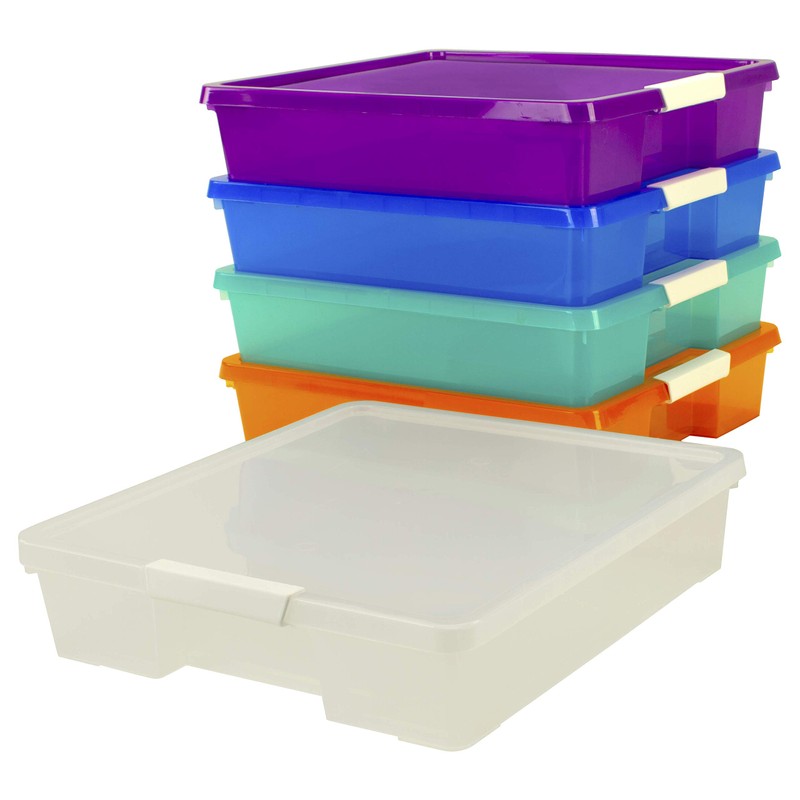 Storex Classroom Student Project Box, Plastic, 15.25 x 13.25 x