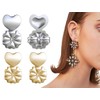 2 Pairs Adjustable Magic Earring Lifters Hypoallergenic Earring Backs Love
