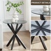 Modern Glass End Table, Small Round Side Table for Couch,