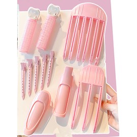 11 Piezas Herramientas de Bricolaje para Peinar el Cabello, Rizador de Flequillo Natural y Esponjoso para Mujer, Peine Moldeador de 3 y 6 Dientes, Pinzas de Pico de Pato