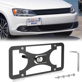 No Drill Front License Frame Compatible with Volkswagen Jetta and GLI 2011-2018 Anti-Theft License Plate Tow Hook Mount Holder Car Tag Covers Rust-Proof, Rattle-Proof Car Accessories