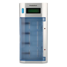 RadioShac Cargador de Pilas Recargables | Compatible con AA, AAA, C, D, 9V | Indicadores LED