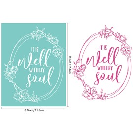 Silkscreen Stencil It is Well,Reusable Self-Adhesive Silk Screen Printing, for Decor/Printing Wood/Fabric/Wall/Cup/Plate/Glass/Paper, Home Craft Projects Decorations Pattern (8.5x11inch)