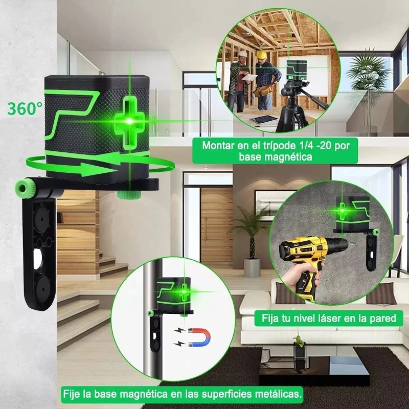 Fnbrli Nivel láser de líneas Fnbrli YC0238-2 25m