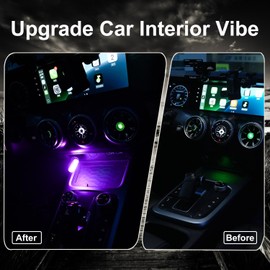 Hiseanllo 3PCS USB Car Interior Lights, Plug-in Glass Bottle Ambient Lamps for Cars, Portable Atmosphere Night Light, Universal Auto Interior Accessories (Purple)