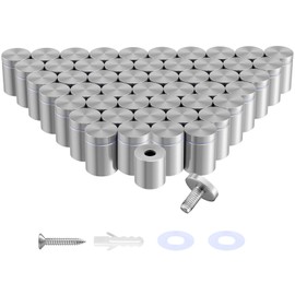 50-Pack Standoff Screws (3/4 in. Dia x 3/4 in. L), Stainless Steel Standoff Mounting Hardware Picture Mounting Hardware Picture Hanging Mounting Screws Frame Spacers for Acrylic Signs, Silver