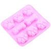 YIMINGMOLD 2pcs Puppy Paw and Bone Silicone Chocolate Molds For