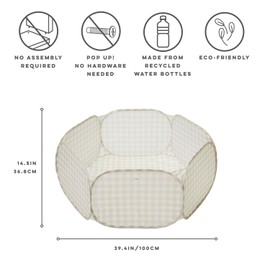 3 Sprouts Kids Ball Pit – Pop-Up Indoor Outdoor Ball Pits for Toddlers – Large Foldable Ballpit Pool - Active Play for Baby Babies Small Toddler Kid (Balls Not Included) (Gingham Beige)