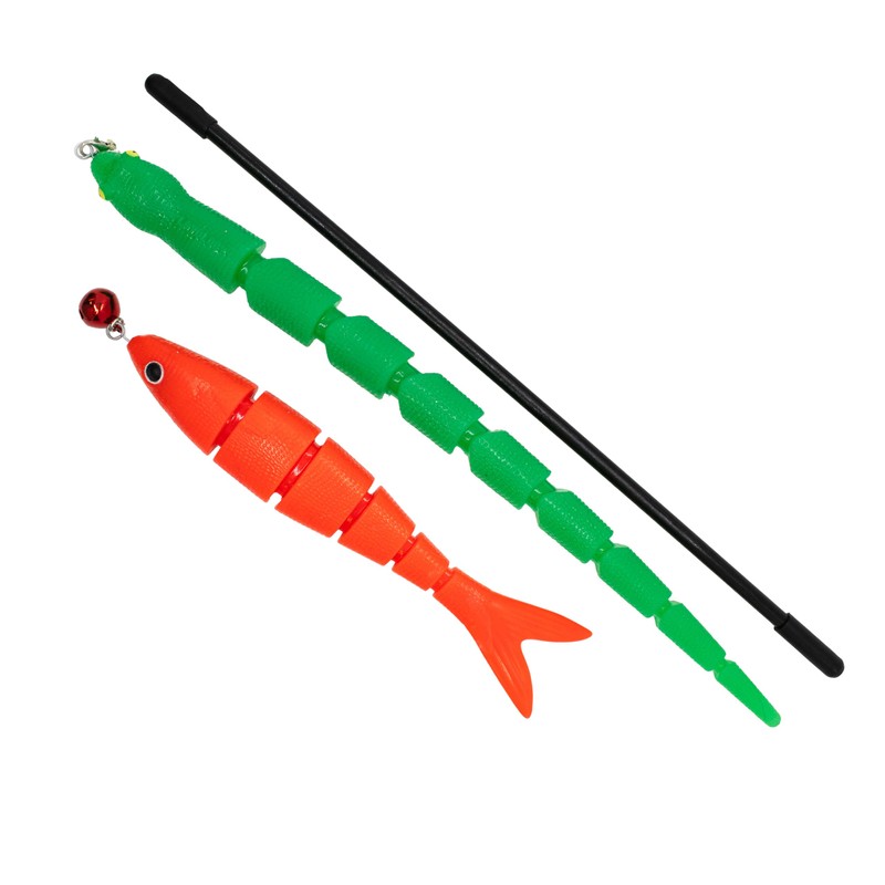 Playology Cat Toys | Interactive Toy Teaser Fish & Snake