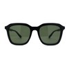 Mod Thin Plastic Hipster Rectangle Minimal Sunglasses Matte Black Green