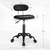 FNZIR Square Rolling Stool with Backrest Height Adjustable Chair Swivel