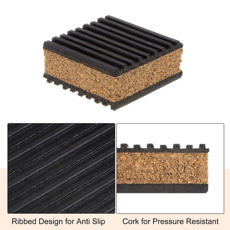 HARFINGTON 4pcs Rubber Anti Vibration Pads 2" x 2" x
