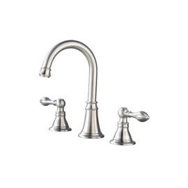 Derengge Bathroom Sink Faucet,3 Hole Two Handle Bathroom Faucet with Pop up Drain, 8 Inch Widespread Bathroom Faucet for Bathroom Sink Vanity RV Farmhouse Sink,Brushed Nickel PVD,LF-0285-BN