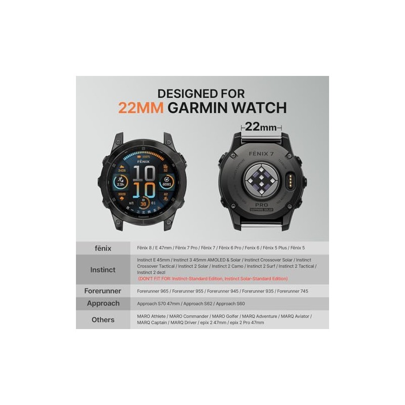 Bandletic Compatible with Garmin Instinct 2 Watch Band - 22mm