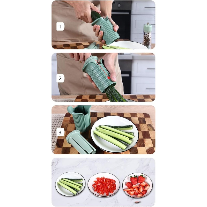 Fruit Preparation Tool Set, Multi-Purpose Melon and Berry Slicer, Cutter