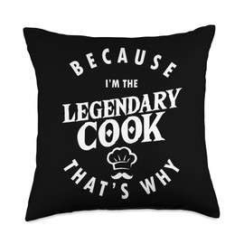 Kitchen Gourmet Gastronomy Cuisine Baking BBQ Gift Legendary Cook Chef Restaurant Cooling Food Culinary Grill Throw Pillow, 18x18, Multicolor