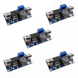 Samcos LM2596 DC-DC Buck Converter, High Efficiency, Voltage Regulator, Variable Power Buck Module, Adjustable, Conversion Module, Precision, Compact, Convenient, Popular, 3.0-40V - 1.25-35V, Set of 5