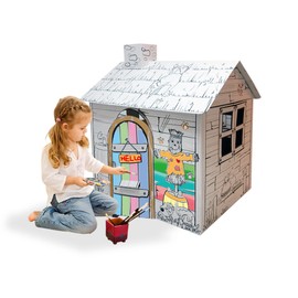 Adventure Awaits! Kids Cardboard Farm Playhouse - Color, Draw, and Customize - Great for Playtime and Arts-and-Crafts Time