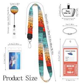 COOKOOKY 2 Pack Cruise Lanyard with Phone Lanyard and Badge Holder