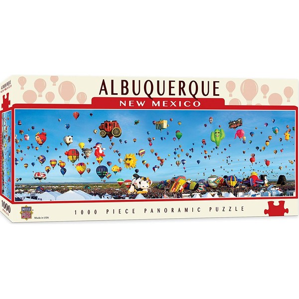 MasterPieces Cityscapes Panoramic Jigsaw Puzzle, Albuquerque Balloons, New Mexico, Photographs by James Blakeway, 1000 Pieces