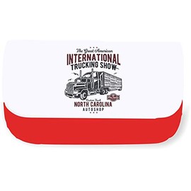 International Trucking Show North Carolina Design [200B] Clutch Style Pencil case - Red