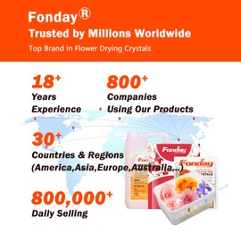 5LBS 4-in-1 Fonday Silica Gel Flower Drying Crystals for Wedding Bouquet Preservation with Sealed Container filterable basket and Brush Color Indicating Reusable Bead Size Less Than 1mm