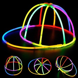 Lecute Gorra Neon Fluorescente Divertido Fiesta Accesorio Festival Concierto Batucada Party Glow in the Dark Stick (5)