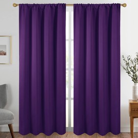 Diraysid Purple Blackout Curtains for Bedroom and Living Room Thermal Insulated Room Darkening Curtains Drapes, 52 x 84 inch, 2 Panels