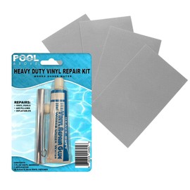 Pool Above Heavy Duty Vinyl Repair Patch Kit | Vinyl Cement Adhesive Glue and Colored Patches for Inflatables Boat Raft Kayak Air Beds Inflatable Mattress Hole Repair Lt Grey