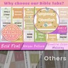Bible Tabs with Unique Stickers, Laminated Bible Tabs for Women