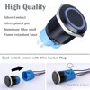 DMWD 2PCS 22MM Latching Push Button Switch Ring Led 12V-24V