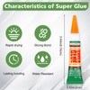 WOUSEDO 24 X 3g Super Glue Clear, Strong Adhesive,Super Glue