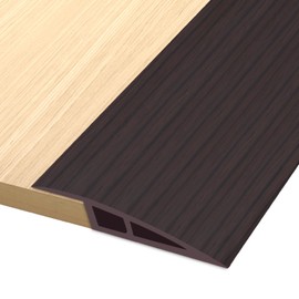 Floor Transition Strip Vinyl Door Threshold Flooring Transition Strip Self Adhesive Carpet Edging Strip for Laminate Doorway Edge Threshold from 2/5" to 3/5" (Black Walnut Wood Grain, 3.3 Ft)