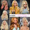 LuAiJa 34 Inch Blonde Lace Front Wig Human Hair 200%